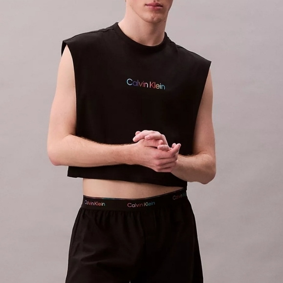 Calvin Klein Pride Muscle Cropped Tank Top NWT - Picture 1 of 4